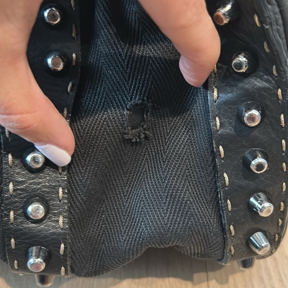 FENDI Vintage Selleria Black Spiked bag - Picture 5 of 11
